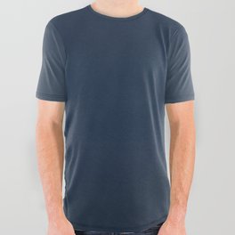 Elegant Abstract Deep Blue Ombre Fog Modern All Over Graphic Tee