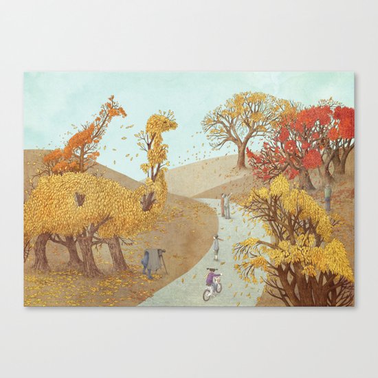 The Night Gardener - Autumn Park Canvas Print