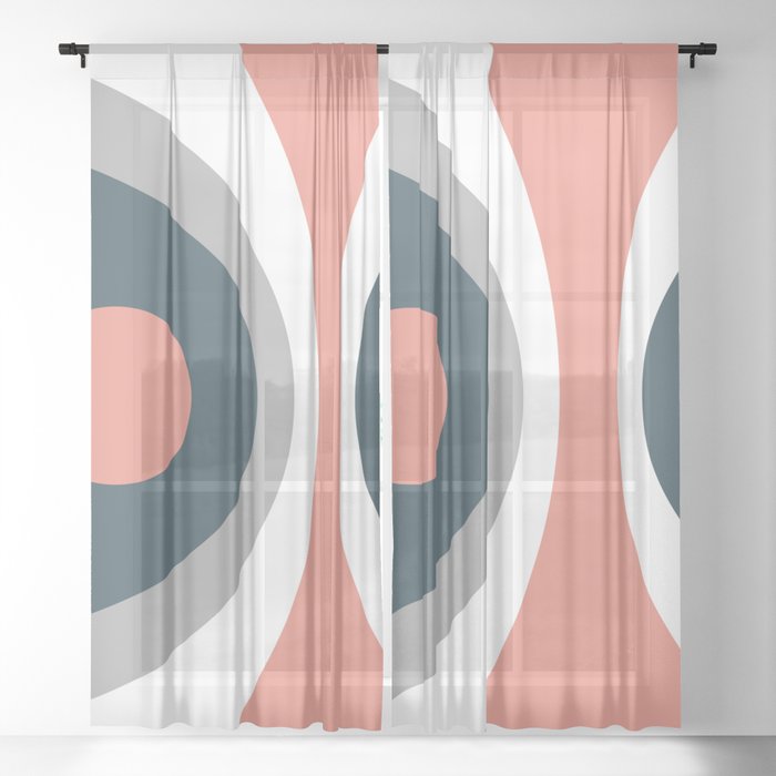 Colorful geometric composition - pink Sheer Curtain