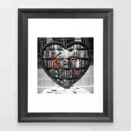 Kansas City Community Bookshelf Of Love - Selective Color 1x1 Framed Art Print