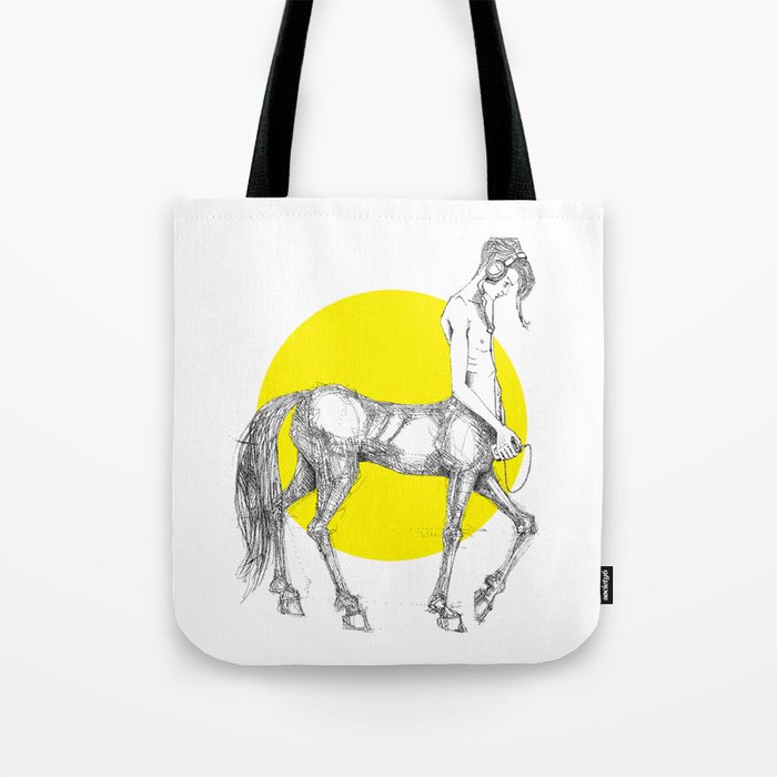 Young centaur with headphones and mp3 player Tote Bag
