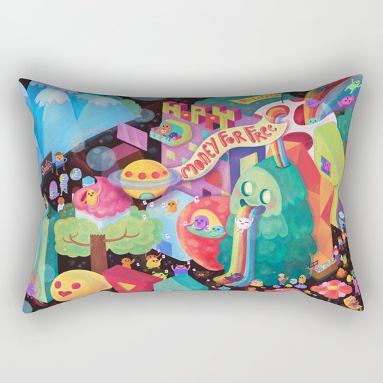 Happy World - Money is FREE ! Rectangular Pillow