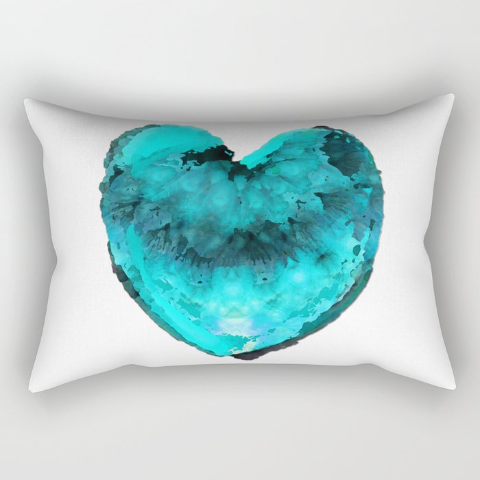 Great Big Teal Heart Romantic Art Rectangular Pillow