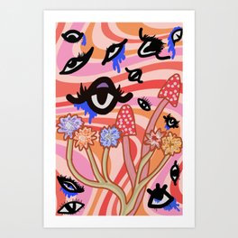 eyes & mushrooms  Art Print