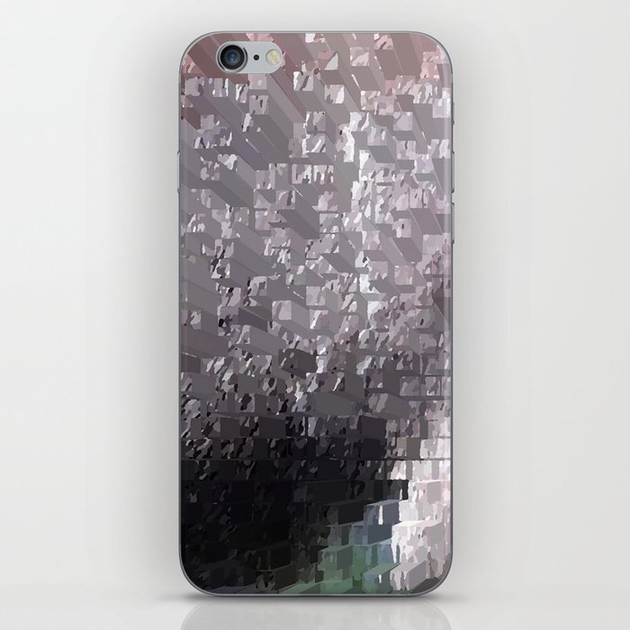 Abstract Grey female donkey 3D pixel art extrusion farm animal iPhone Skin