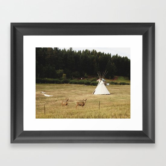 Salida Teepee Deer Framed Art Print
