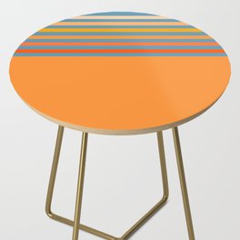 Nali Sun - Colorful Retro Stripes Abstract Geometric Minimalistic Design Pattern Side Table