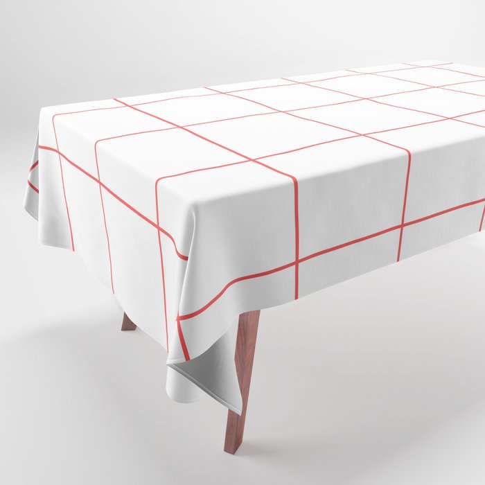 Graph Paper (Salmon & White Pattern) Tablecloth