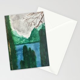 Pines and Mountain Lake Stationery Cards