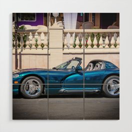 Drop top Viper American muscle car automobile transportation racing color photograph / photograph poster posters Wood Wall Art