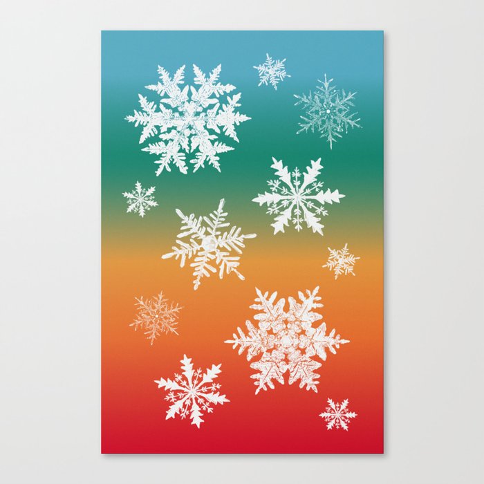 Rainbow snowflakes #1 Canvas Print