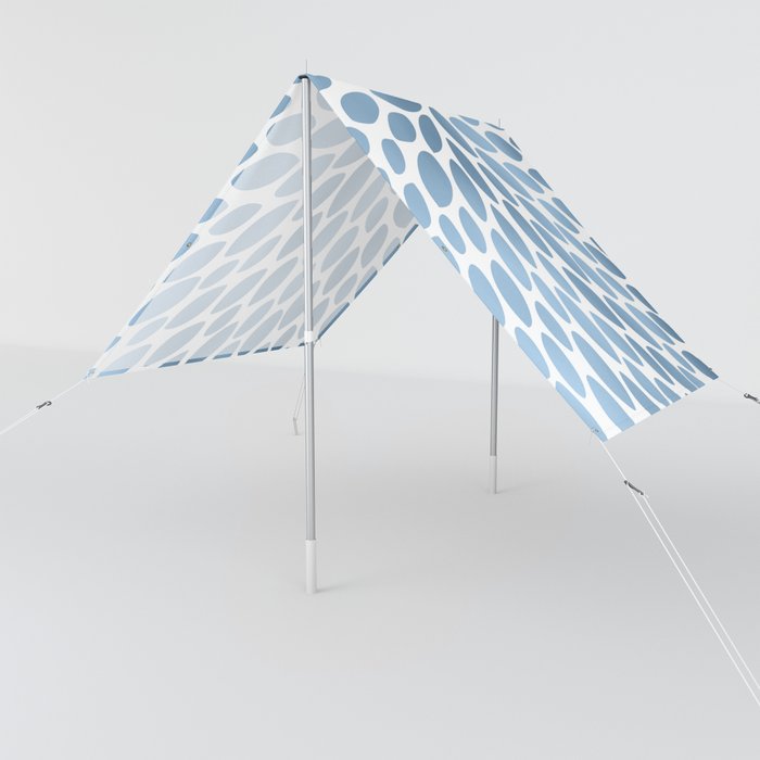 Floral Bloom White and Blue Sun Shade