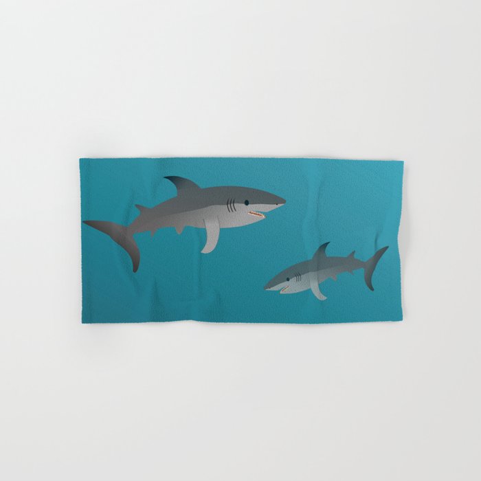 sharks hand bath towel