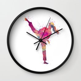 Karate Girl Colorful Watercolor Art Wall Clock | Martialarts, Karatedo, Graduationgift, Shotokan, Defense, Girlsart, Painting, Karatekid, Karatekick, Birthdaygift 