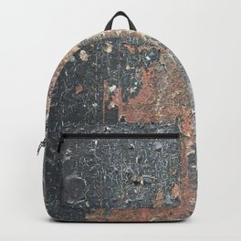 Crusty Rusty Panel in Dark Blue and Brown. Backpack | Old, Urbanisation, Oxidization, Age, Vintage, Parallel, Panelling, Rusted, Ancient, Panels 