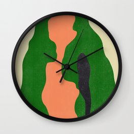 Green hair girl Wall Clock