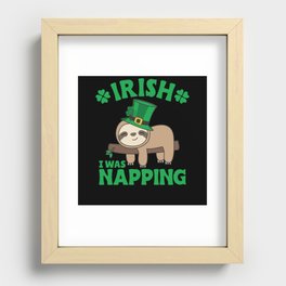 Sloth Ireland Saint Patrick's Day I What Napping Recessed Framed Print