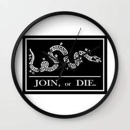 Join or Die Flag Silhouette Wall Clock