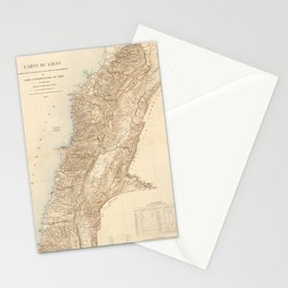 Vintage Map of Lebanon (1862) Stationery Card