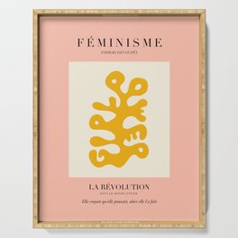 L'ART DU FÉMINISME III — Feminist Art — Matisse Exhibition Poster Serving Tray