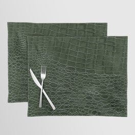 Green faux leather pattern Placemat