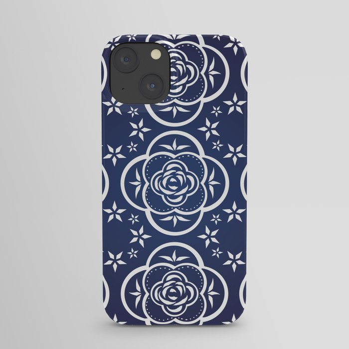 Western Rose (blue) iPhone Case