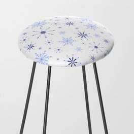 Christmas Pattern Floral Snowflake Purple Counter Stool