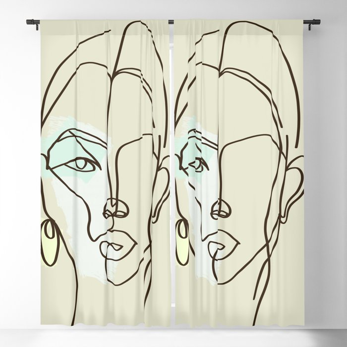 Strong Girl With Earring Blackout Curtain