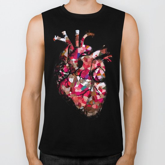 Ruby Red Heart Moon Love Biker Tank