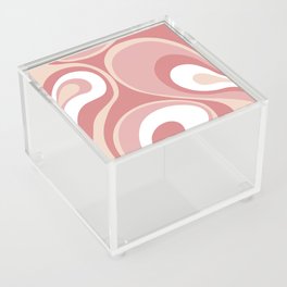 Psychedelic Retro Abstract Design in Pink, Peach and White Acrylic Box