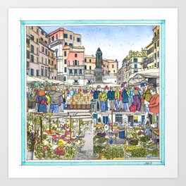 Campo de Fiori Rome Art Print