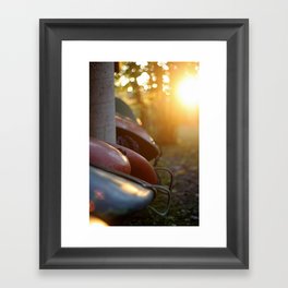 Sunset boats (original) Framed Art Print