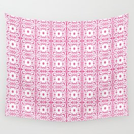 Spring Daisy Lace Hot Pink Wall Tapestry