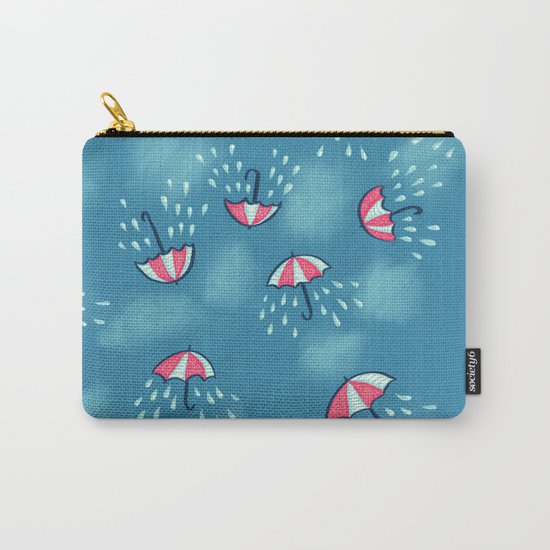 Raining Umbrella Pattern Carry-All Pouch