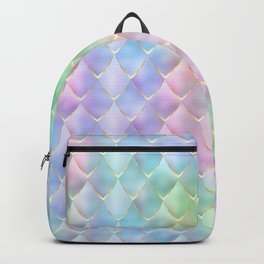 Glam Pastel Colors and Gold Dragon Scales Backpack
