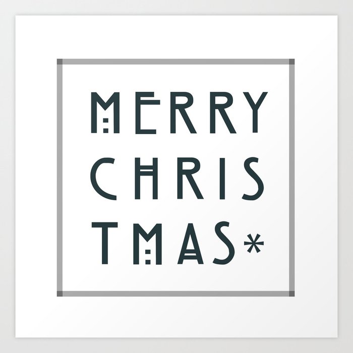 Merry Christmas Lettering Art Noveau Style Art Print By Yohspatterncollection Society6