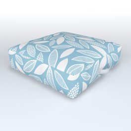 Natural Leaves_Blue Outdoor Floor Cushion