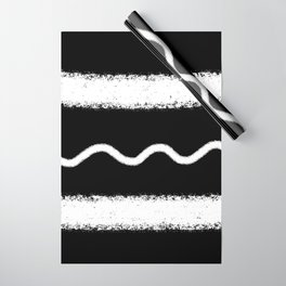 Black and white stripes and curves Wrapping Paper