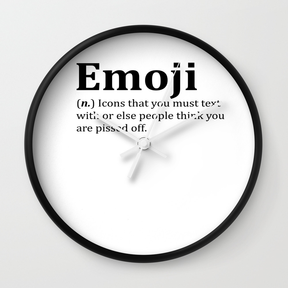 Funny Emoji Dictionary Meme Wall Clock By Desteesigners Society6