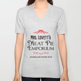 Mrs. Lovett's Meat Pie Emporium (Sweeney Todd) V Neck T Shirt