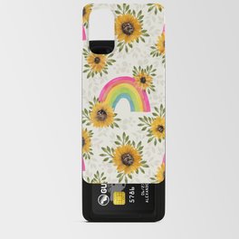 Sunflowers & Rainbows-  watercolor Boho bright Android Card Case