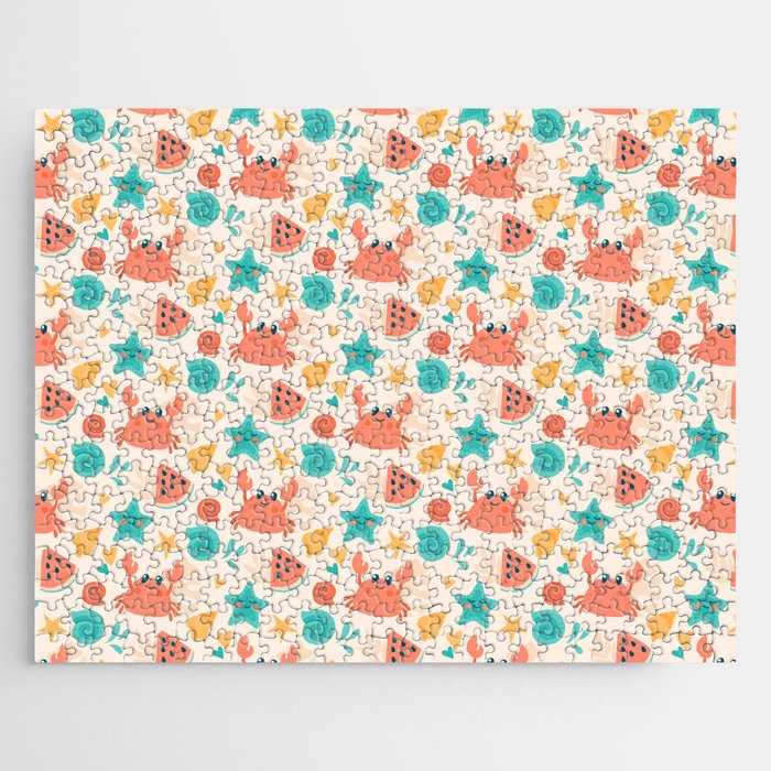 Stars And Crab Summer Beach Collection Jigsaw Puzzle