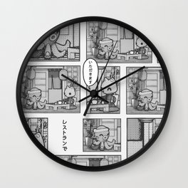 cute kawaii manga restaurant Wall Clock