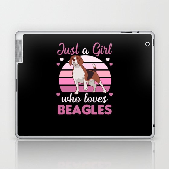 Just A Girl who Loves Beagles - Sweet Beagle Dog Laptop & iPad Skin