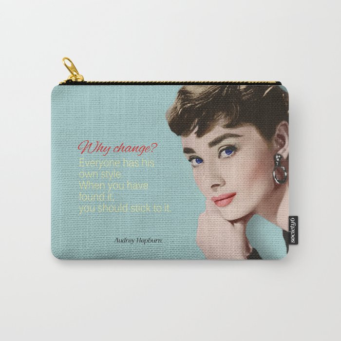 Movie star art - Audrey Hepburn Carry-All Pouch by SW Creation