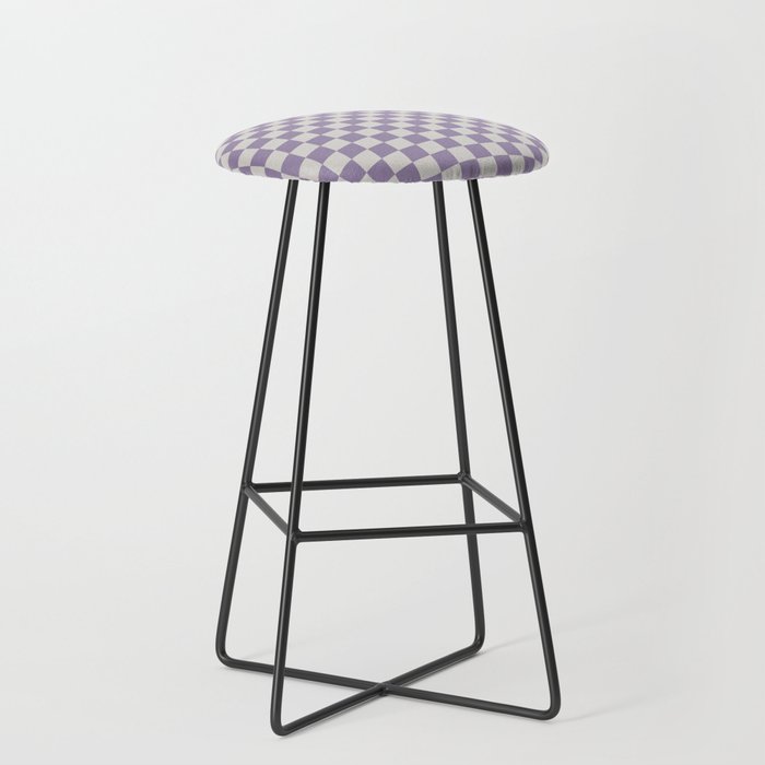 Beige and Purple Square Bar Stool