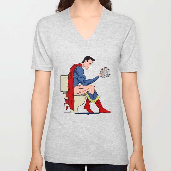 V neck superman t shirt clearance