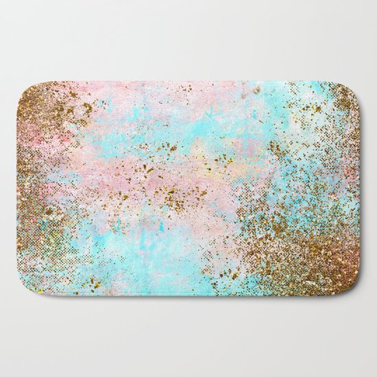 Pink And Gold Mermaid Sea Foam Glitter Bath Mat By Betterhome Society6