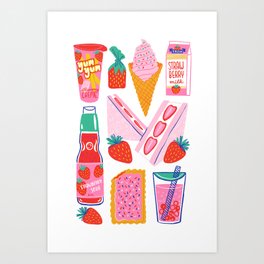 Strawberry Snacks Art Print