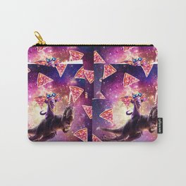 Thug Space Cat On Dinosaur Unicorn - Pizza Carry-All Pouch